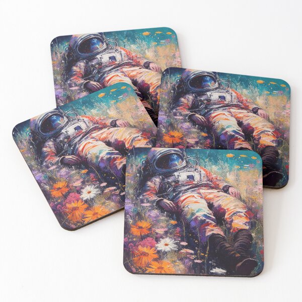 Item preview, Astronaut Laying In Flowers Painting designed and sold by LukesDrawings.