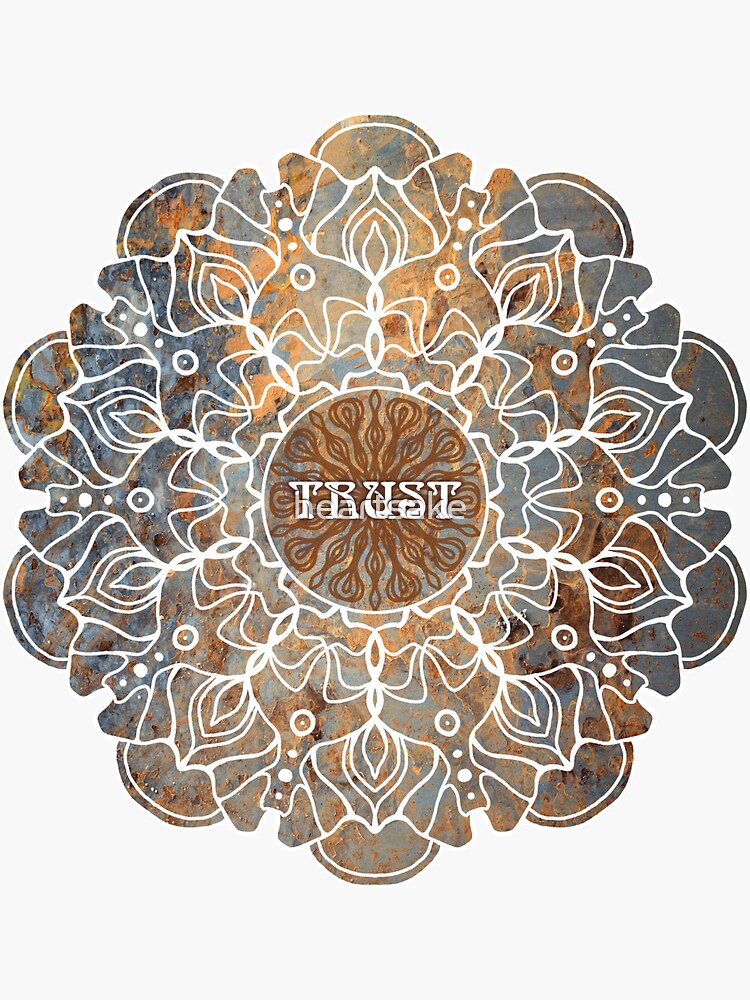 Thumbnail 3 of 3, Sticker, Trust Mandala Painting designed and sold by heartsake.