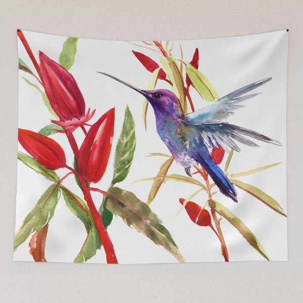 Item preview, Tea Hibiscus and Hummingbird designed and sold by surenart.