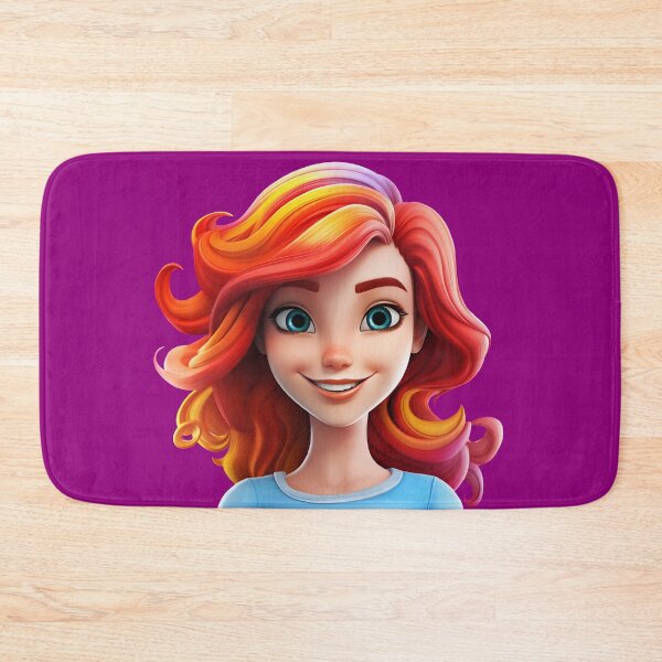 Item preview, Red & Yellow Haired, Happy, Cartoon Female Face designed and sold by Image-Caption.
