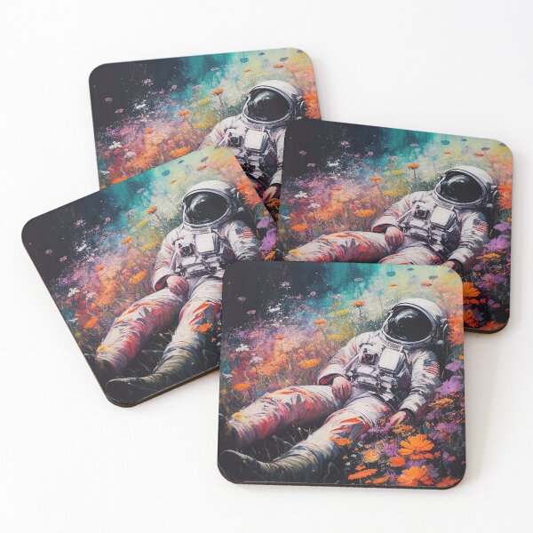 Item preview, Spaceman Laying In Flowers Painting designed and sold by LukesDrawings.