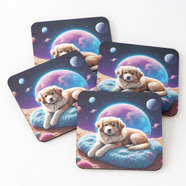 Item preview, cute dog on the moon, 80s designed and sold by Mauswohn.