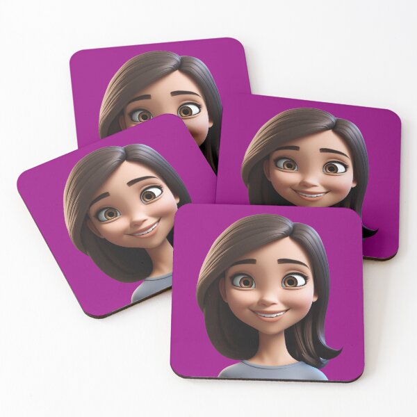 Item preview, Dark Haired, Happy, Cartoon Female Face designed and sold by Image-Caption.