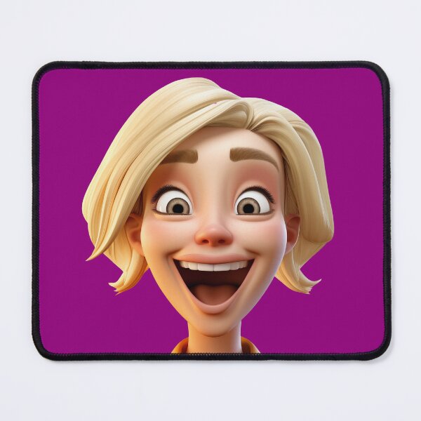 Item preview, Blond haired Happy Cartoon Female Face designed and sold by Image-Caption.