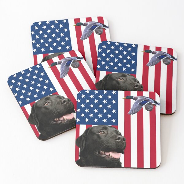 Item preview, USA Black Labrador Retriever US Flag Duck Hunter Hunting designed and sold by tokyoberlin.