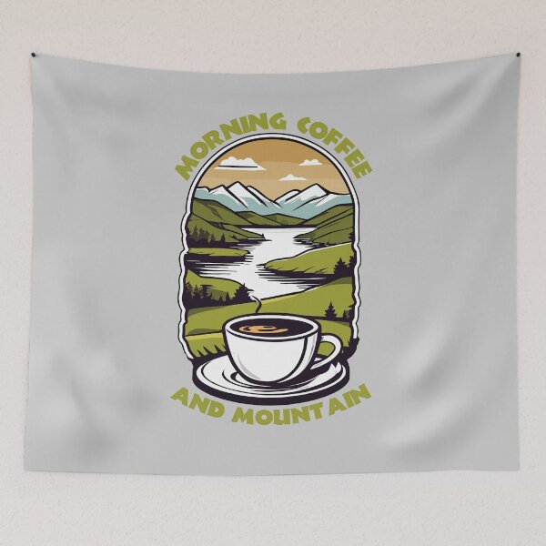 Item preview, Morning coffee and mountain designed and sold by tinytwist.