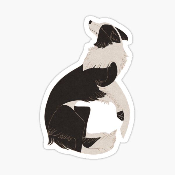 Geometric dogs - Border Collie Sticker