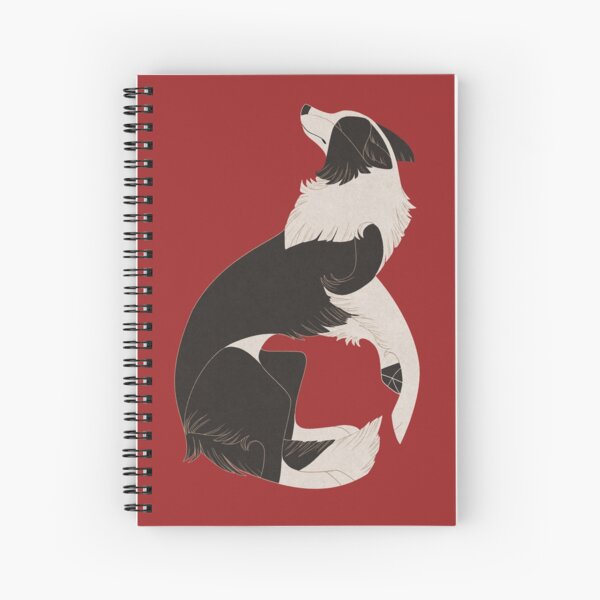 Geometric dogs - Border Collie Spiral Notebook