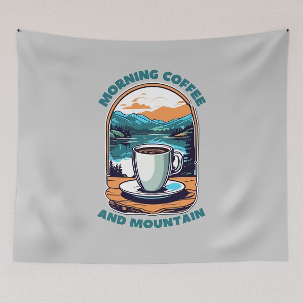 Item preview, Morning coffee and mountain designed and sold by tinytwist.