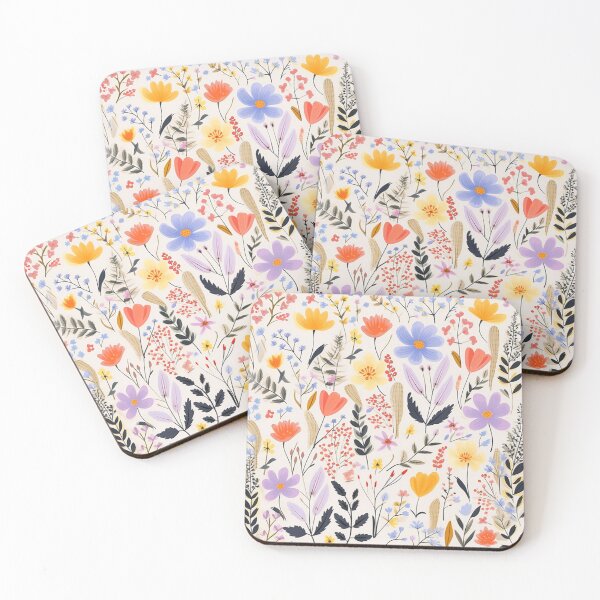Item preview, (Non Pattern)Enchanted Flora: Boho Art Minimalist pastel-colored wildflowers. designed and sold by AlienSkinEyes.