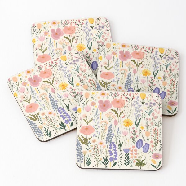 Item preview, (Non Pattern)Enchanted Flora: Boho Art Minimalist pastel-colored wildflowers. designed and sold by AlienSkinEyes.
