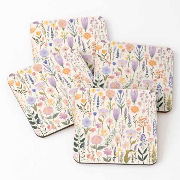 Item preview, (Non Pattern)Enchanted Flora: Boho Art Minimalist pastel-colored wildflowers. designed and sold by AlienSkinEyes.
