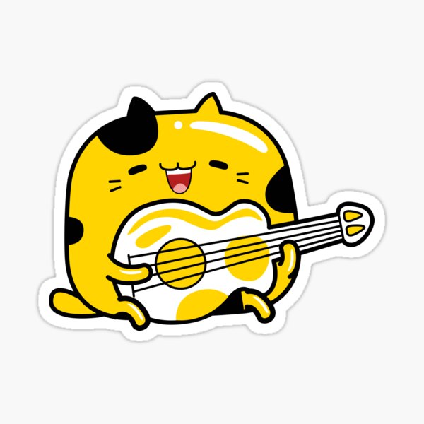 Cat Playing Music Stickers for Sale Redbubble