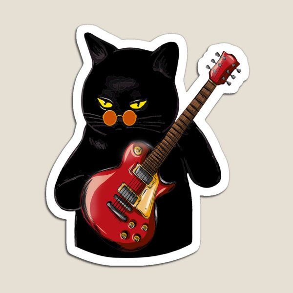 Item preview, Cat Playing Guitar designed and sold by Anibar Shop⭐.