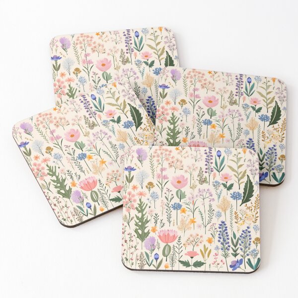 Item preview, (Non Pattern)Enchanted Flora: Boho Art Minimalist pastel-colored wildflowers. designed and sold by AlienSkinEyes.