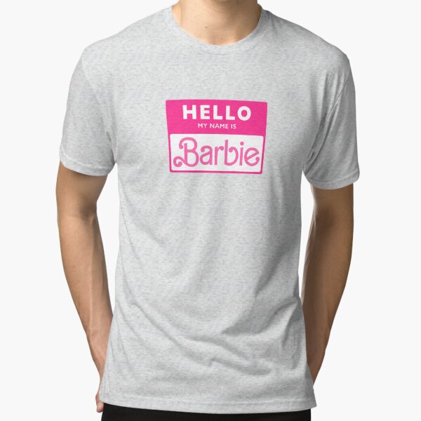 Hello My Name Is Barbie, Pink Iron on Vinyl for White Shirts Only