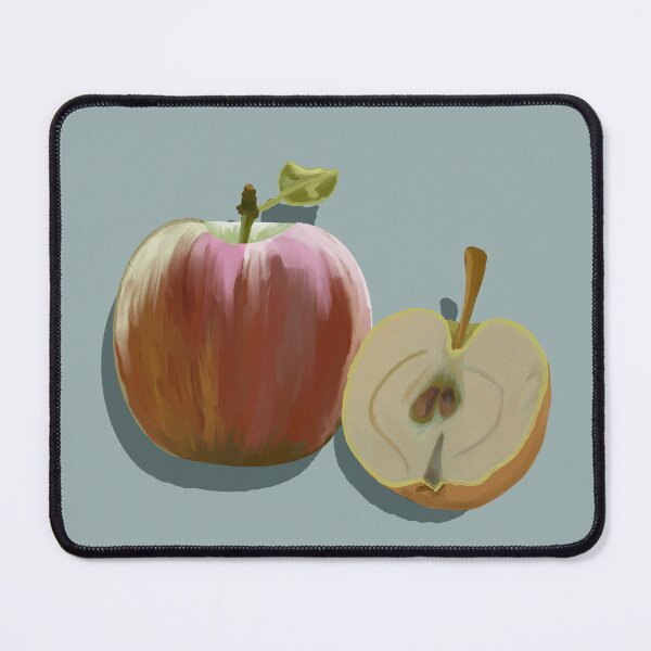 Item preview, MELA illustration of a red apple on light mint grey designed and sold by Posteria.