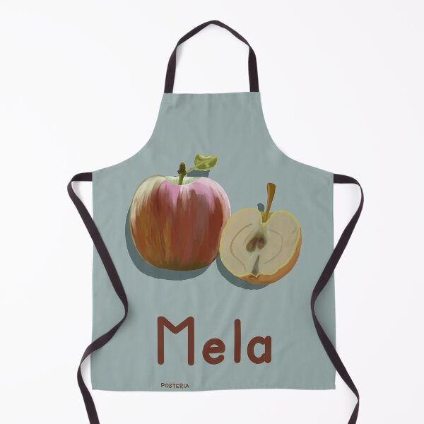 Item preview, MELA illustration of a red apple on light mint grey designed and sold by Posteria.