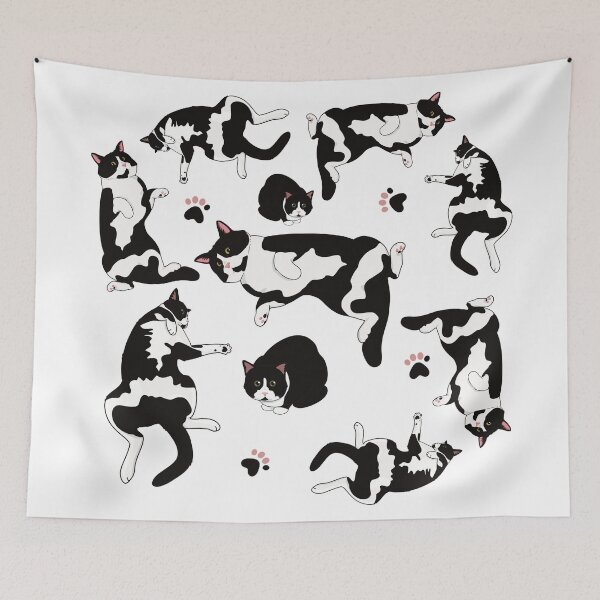 Item preview, Tuxedo cat pattern designed and sold by amiileila.