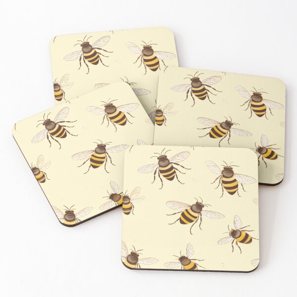 Item preview, Bees in Yellow Background , Bee,Animal, Pet, Wildlife, Seamless,Pattern, Cute  designed and sold by puppynpaw.