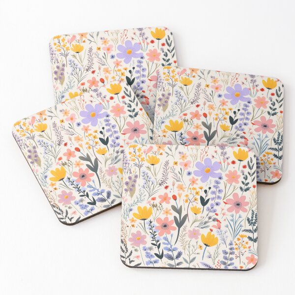 Item preview, (Non Pattern)Enchanted Flora: Boho Art Minimalist pastel-colored wildflowers. designed and sold by AlienSkinEyes.