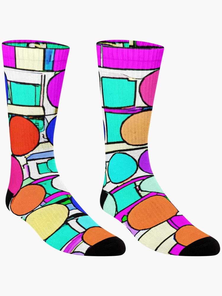 Thumbnail 3 of 5, Socks, Colorful Pattern Magic designed and sold by Health And Fitness Posts e-Store.