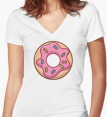 Donut Women's Fitted V-Neck T-Shirt