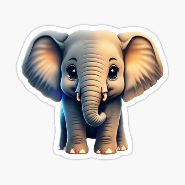 Sticker for Sale avec l'œuvre « Éléphant mignon autocollant aimant