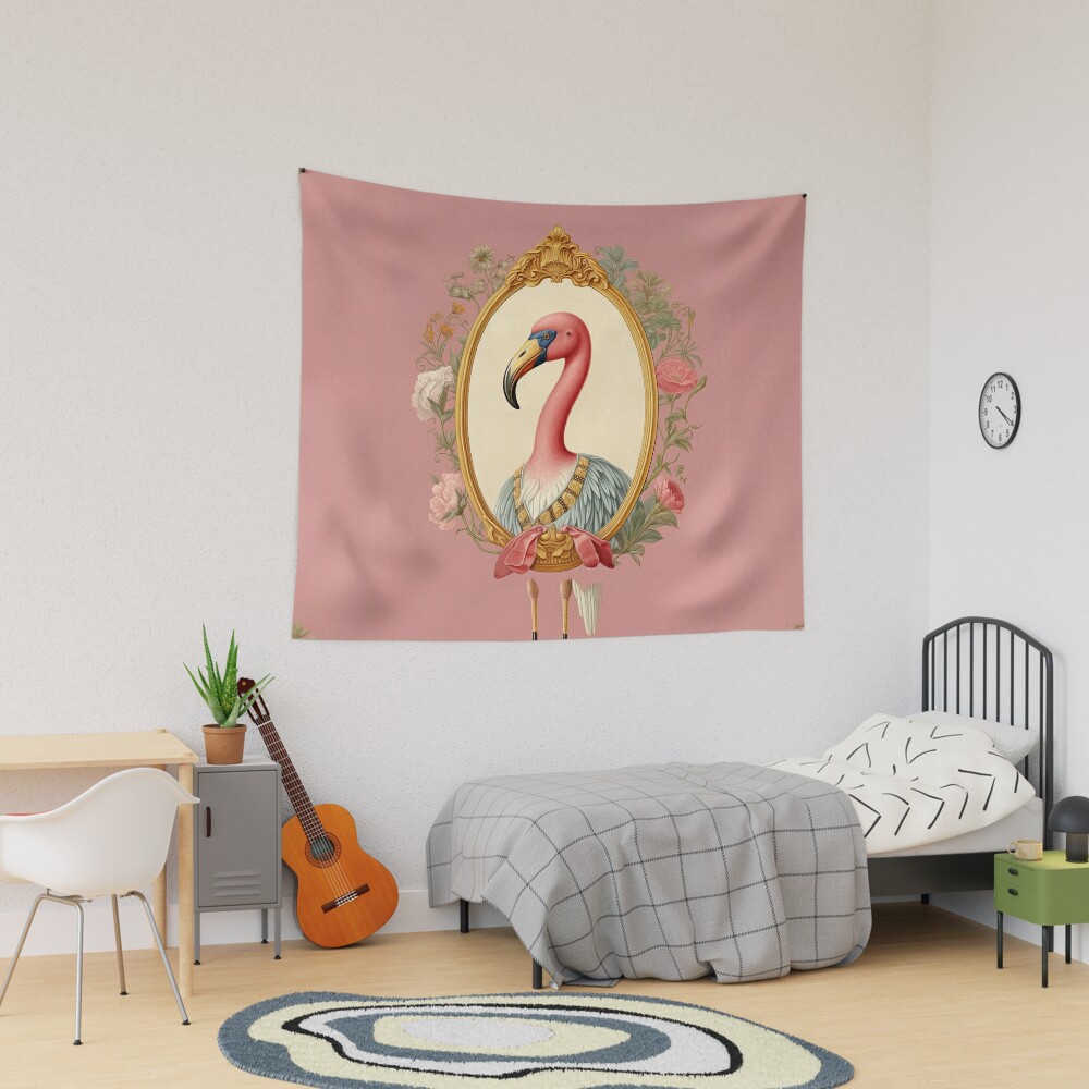 Discover Rosy - Vintage Fashion Pink Flamingo | Tapestry