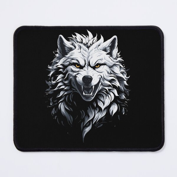 Item preview, A White Roaring Wolf With Yellow Eyes designed and sold by NECHSTORE.