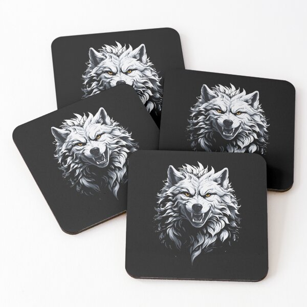 Item preview, A White Roaring Wolf With Yellow Eyes designed and sold by NECHSTORE.