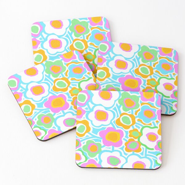 Item preview, Boho Matisse Flowers in Rainbow colours - Cyan, Pink, Orange, Green designed and sold by Dominiquevari.