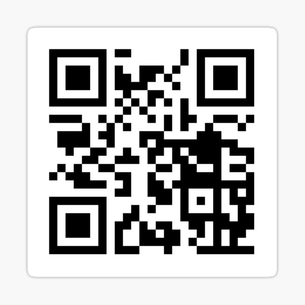 Rick Roll QR code' Sticker