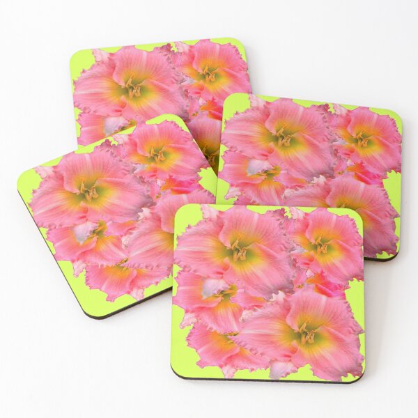 Item preview, PINK DAY LILY FLOWERS YELLOW CHARTREUSE ART designed and sold by sharlesart.