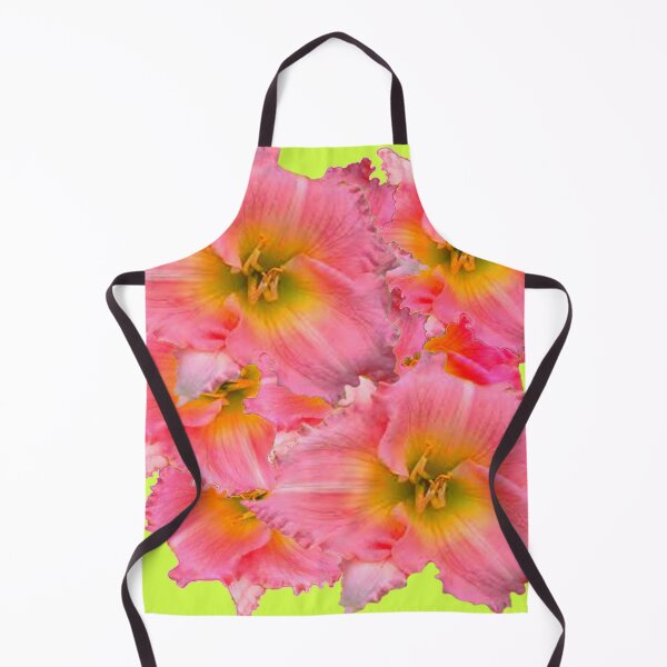 Item preview, PINK DAY LILY FLOWERS YELLOW CHARTREUSE ART designed and sold by sharlesart.