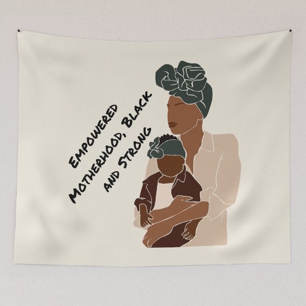 Item preview, beautiful black woman with turban and her beautiful daughter, black maternity, black mother designed and sold by womenandflowers.