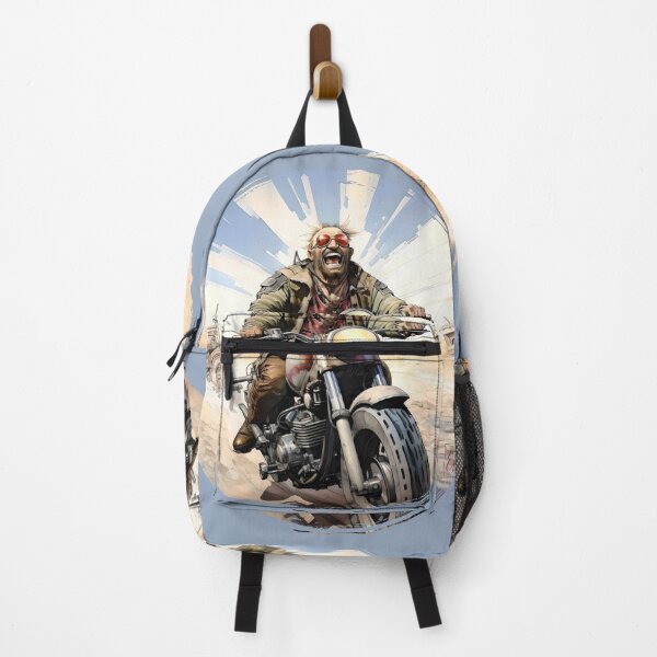 Item preview, Happy motorcyclist riding through the desert designed and sold by Hisirdoux.