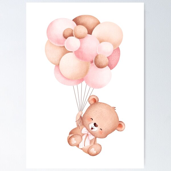 Teddy with pink balloon