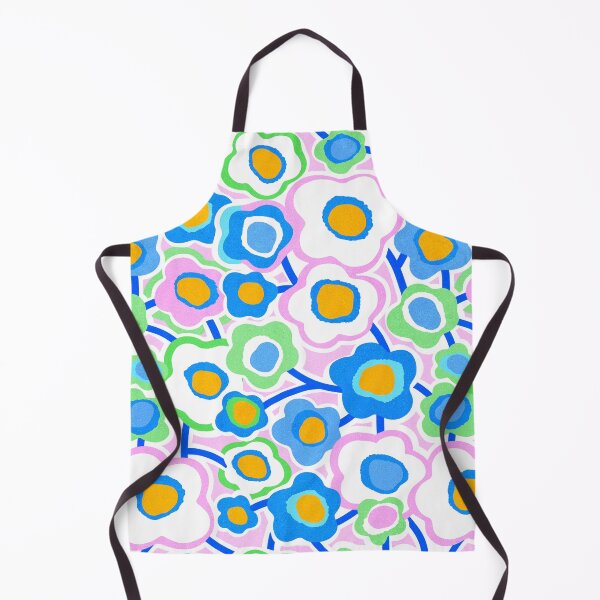 Item preview, Boho Matisse Flowers in Cobalt blue, pink and green, orange. designed and sold by Dominiquevari.