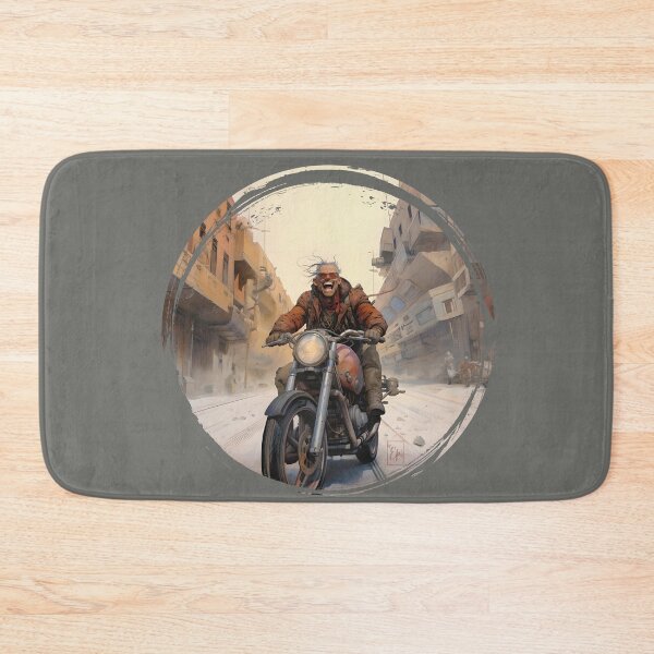 Item preview, Happy motorcyclist riding through the desert designed and sold by Hisirdoux.