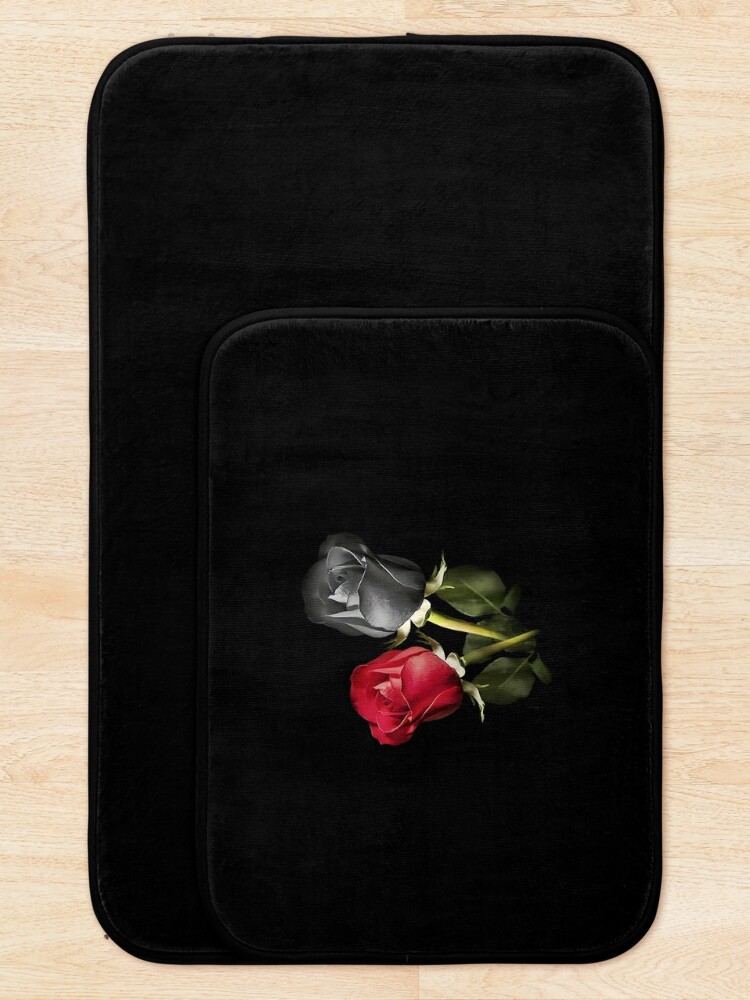 Discover Transparent Gothic SMALLER Red/Black Roses Designs  | Bath Mat