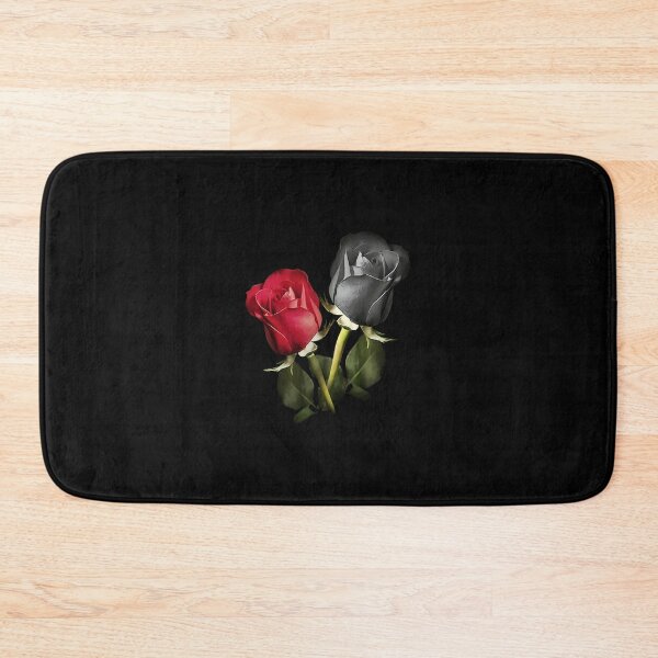 Disover Transparent Gothic SMALLER Red/Black Roses Designs  | Bath Mat