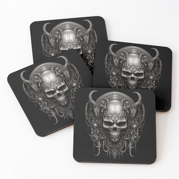 Item preview, Biomechanical Evil Skull, Scary Evil Skull Halloween Heavy Metal designed and sold by Vinson-MFG.