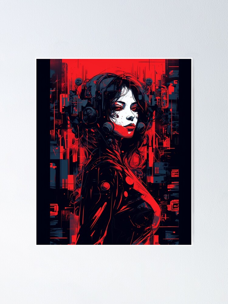 Cyber Punks ドジャース ブラック ネオンピンクアンダーバイ Cyberpunk Hacker Girl - Dark Net