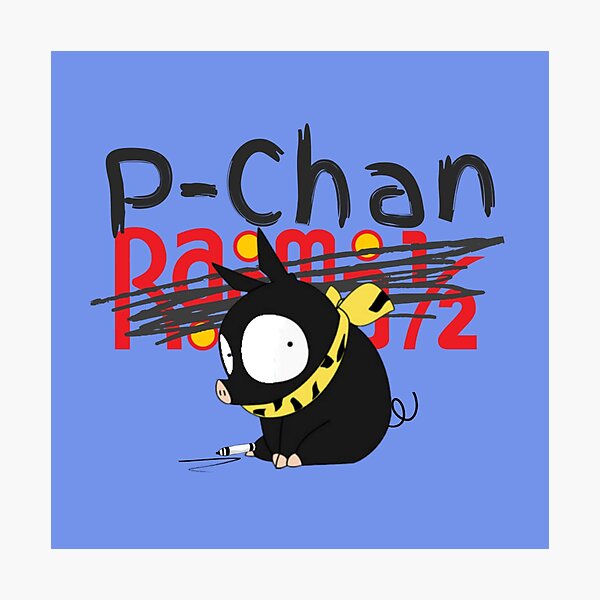 Item preview, P-Chan Ranma Logo (Blue Background) SILLYFUN ON REDBUBBLE.COM (LOWER QUALITY IF STOLEN) designed and sold by SillyFun.