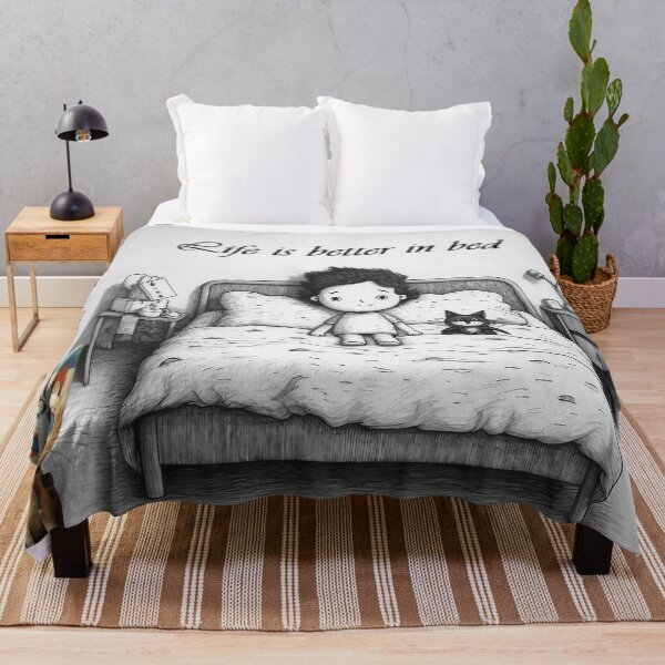 Item preview, Life is better in bed - cute cats designed and sold by Liljinkzy.