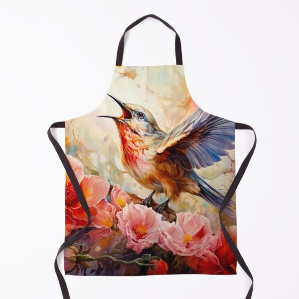 Item preview, bird singing in the middle of a blooming flower designed and sold by MoonDesinso.