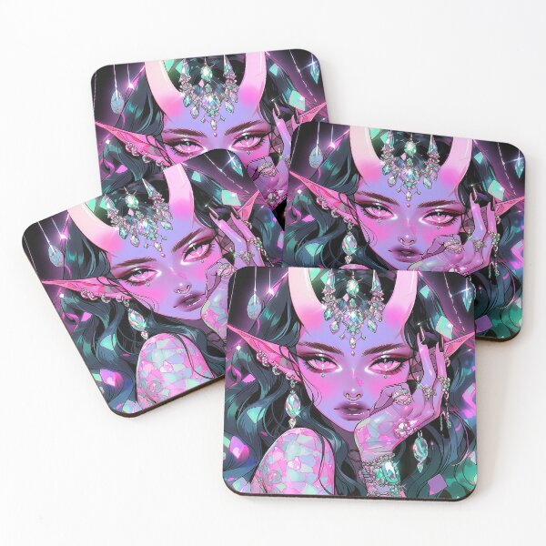 Item preview, Cool Purple Adorned Succubus Anime Girl designed and sold by bubblegoth.