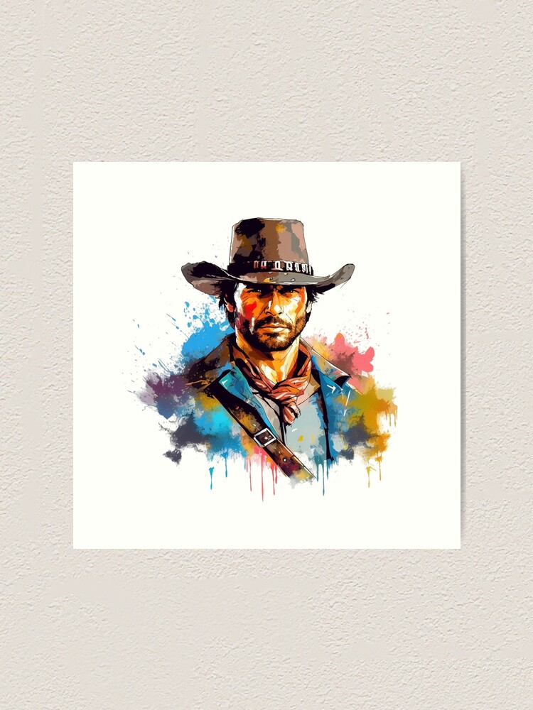 This Cowboy's Hat Ranch Cowboy Western Lifestyle Bold Colors Art  Print