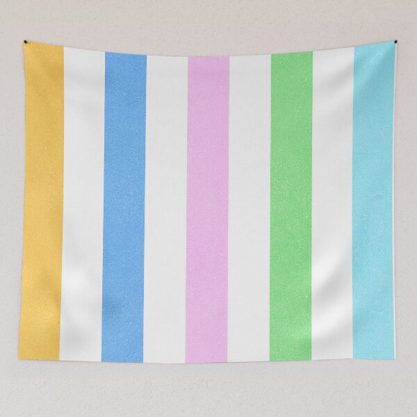 Item preview, Mini Pastel Rainbow Stripes - cobalt Blue, pink & green designed and sold by Dominiquevari.